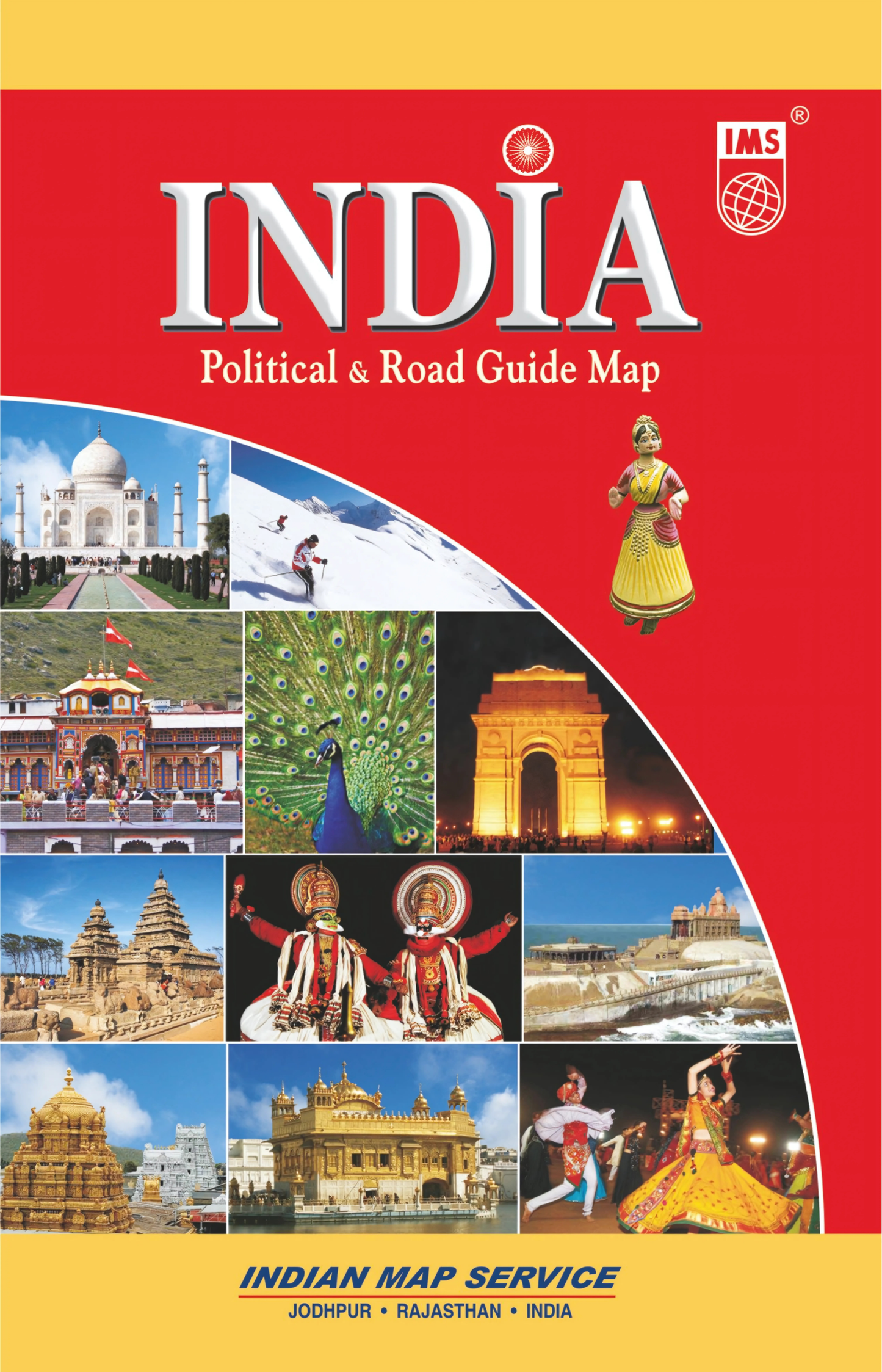 Political & Tourist Road Guide Map India