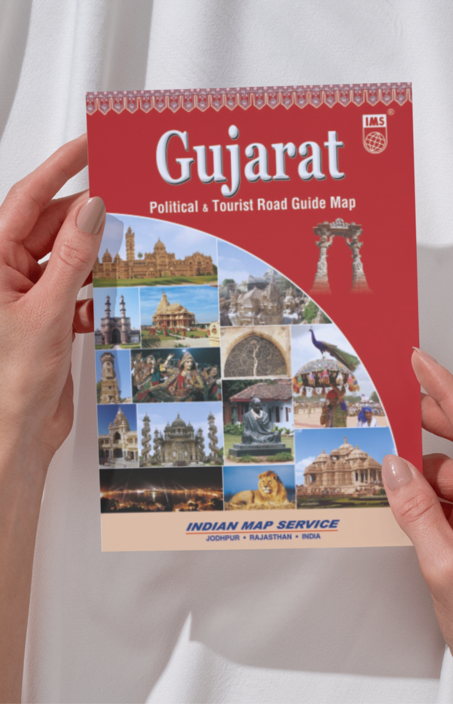 Political & Tourist Road Guide Map Gujarat