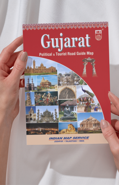 Political & Tourist Road Guide Map Gujarat