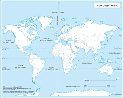 Outline Map of India and wold both Political and Physical set of 100