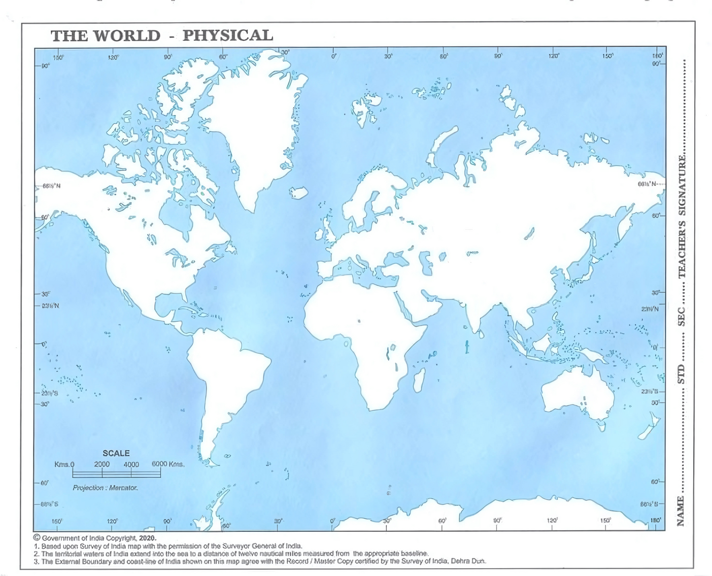 Outline Map of India and wold both Political and Physical set of 100